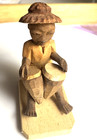 Hand Carved Wood African Tribal Drummer  3  X 2    Figurine Folk Art