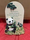 Panda Bear Ephesians Scripture Desk D  cor Figurine Plaque Love Bamboo Zoo Animal