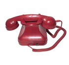 Vintage Grand Red Rotary-style Push-button Corded Desk home Phone