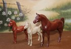 Vintage Hartland 5   Mare  And Two 3 1 2  Foals Plastic Nice Condition