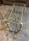 Vintage Giacometti Style Glass Top Coffee Table Mid Century Modern