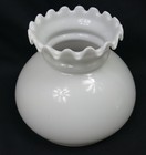 7  Fitter White Opal Cased Glass Crimp Top Rayo Student Oil Lamp Shade Vianne