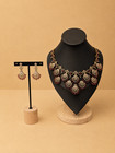 Indian American Diamond Necklace Earring Set Ad Cz Ruby Bridal Wedding Statement