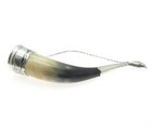 875 Silver Vintage European Collectable Niello Drinking Wine Horn