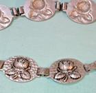 Old 1960 s Small-hammered Aluminum Rose Concho Style Belt 25 Inch Total Length