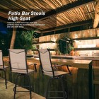 Swivel Patio Chairs Set Of 4 Height Bar Stools Outdoor Bistro Armrest Chairs Set