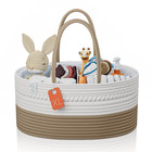 Baby Diaper Caddy Organizer Rope Basket Nursery Storage Changing Table Portable