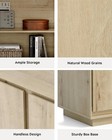 Buffet Storage Cabinet Set Of 2 Sideboard Console Table Light Oak