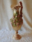 Antique Old Vintage 1970 s Handcrafted Majolica Pitcher Vase Decor 14 1 4  Tall