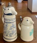 Vintage Webco Pair 1960s Schultz   Dooley Beer Steins W Lids Utica Club Germany