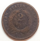 1864 Two Cent Piece 2c United States Coin Free Shipping -ih722