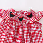 New Boutique Minnie Mouse Baby Girls Smocked Red Romper Jumpsuit 
