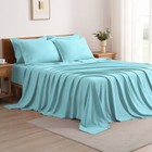 6 Pcs Soft Solid   Embroidery Bed Sheets Set Hotel Luxury  Cooling Bed Sheets