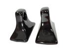 Black Ceramic Tile Towel Bar Rod Rack Post Holder Brackets Mid Century Modern