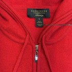 Charter Club Luxury 100  Cashmere Red Zip-up Hooded Sweater Size S Euc