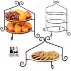 3 Tier Pie Plate Stand - Solid Wrought Iron Triple Rack Display Handmade In Usa