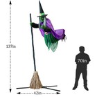 Halloween Decorations Outdoor - 11 5 Ft Animated Hovering Witch Purple Green