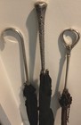 Antique Vintage Parasol Umbrellas Lot Of 3 Sterling Silver Handles 