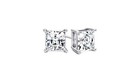925 Sterling Silver Princess Cut Stud Earrings Cubic Zirconia Silver Cz 4 Sizes