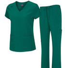 Medical Nursing Women s Cool Stretch V-neck Scrub Top And Cargo Pant Petite8400