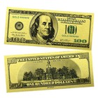 Benjamin Franklin Us 100 Dollars Gold Foil Plastic Banknotes 10pcs In Envelope