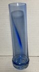 Vintage Glass Blue Swirl Unique Leaning Mcm Bud Flower Vase 7    Tall