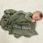 Personalized Baby Blanket With Name Embroidered Knitted Baby Stroller Blanket