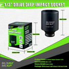 Sunhzmckp 1 2 Inch Drive Impact Socket  Sae 1-5 8 In Deep 6 Point Socket  Cr-mo 