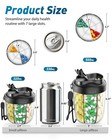 Large Pill Organizer With 7 Compartments - Portable Black 