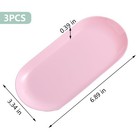 Fspronail Manicure Tools Storage Tray 3pcs Oval 6 89x3 34x0 39 Inches  Pink