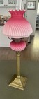 Victorian Cranberry Pink Cased Glass Peg Lamps With A Heavy Base