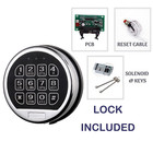 Gun Safe Lock Replacement Chrome Keypad Safe Electronic Lock Solenoid 2 Key