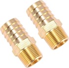 2 Pack Brass Hose Fitting  Adapter  1  Barb X 3 4  Npt Male Pipe