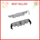 Halloween Cobweb Fireplace Scarf  Black Lace Spiderweb Mantle Scarf For Hallowee