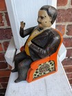 Antique 1873 J E Stevens Cast Iron Tammany Hall Mechanical Bank  Original Paint