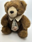 Applause Teddy Bear 1986 Plush 9 5    Brown Bear Shirt Tie Korea Stuffed Toy Vtg