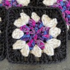 Lot Of 20 5 variegated Purple Flower Crochet Granny Squares Blocks Afghan Orchid