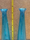 Mini Bud Vases Set Of Two Blue Teal Colored   Decorative Vases H- 5 5 In