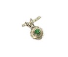 19thc Antique Alexandrite Russian Natural Real Color-change  Silver Rose Pendant