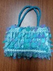  Blue Sequin Purse Beaded Straps 