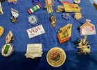 Big Lot Of Vintage Pins Over 30 Unique Pins With Backs