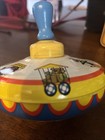 Vintage Ohio Art Spinning Top Metal Tin Toy  Circus Animals Train