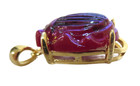Tiffany Glass Favrile Scarab Art Nouveau Pendant Sterling Gilt Mounted Lct Tiff
