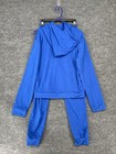 Blue Womens L Distressed Hooded Two Piece Long Sleeve Jogger Jumpsuit