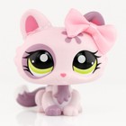 Mini Pet Shop Lps Crouching Cat Purple Cat  1628 Rare Cute Bow Kitty Kids Girl