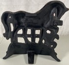 Vintage Cast Iron Horse Door Stop 8 5  Brown Black Tabletop Home Room Decor