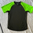 Women s Miler Reflective Running yoga gym Shirt-sz S Neon olive Green Logo