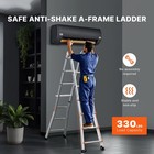 Telescoping Ladder A Frame  20 5 Ft Compact Aluminum Extension Ladder  Multi-fun