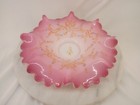Antique Victorian Pink Peach Blow Cased Art Glass Bride s Basket Bowl 9 3 4  