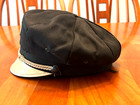 Vintage 1950s  Harley Davidson Cloth Captains Hat W  Leather Braided Chin Straps